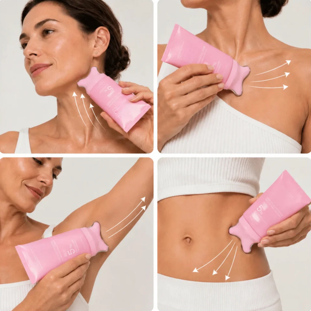 Crema viso e collo con PDRN e Massaggiatore Gua Sha™️